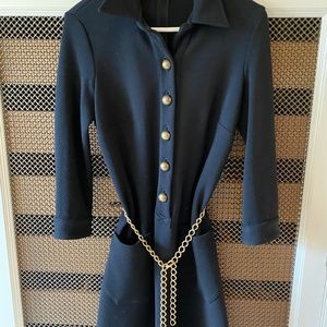 J&M Davidson Black Wool Mini Dress